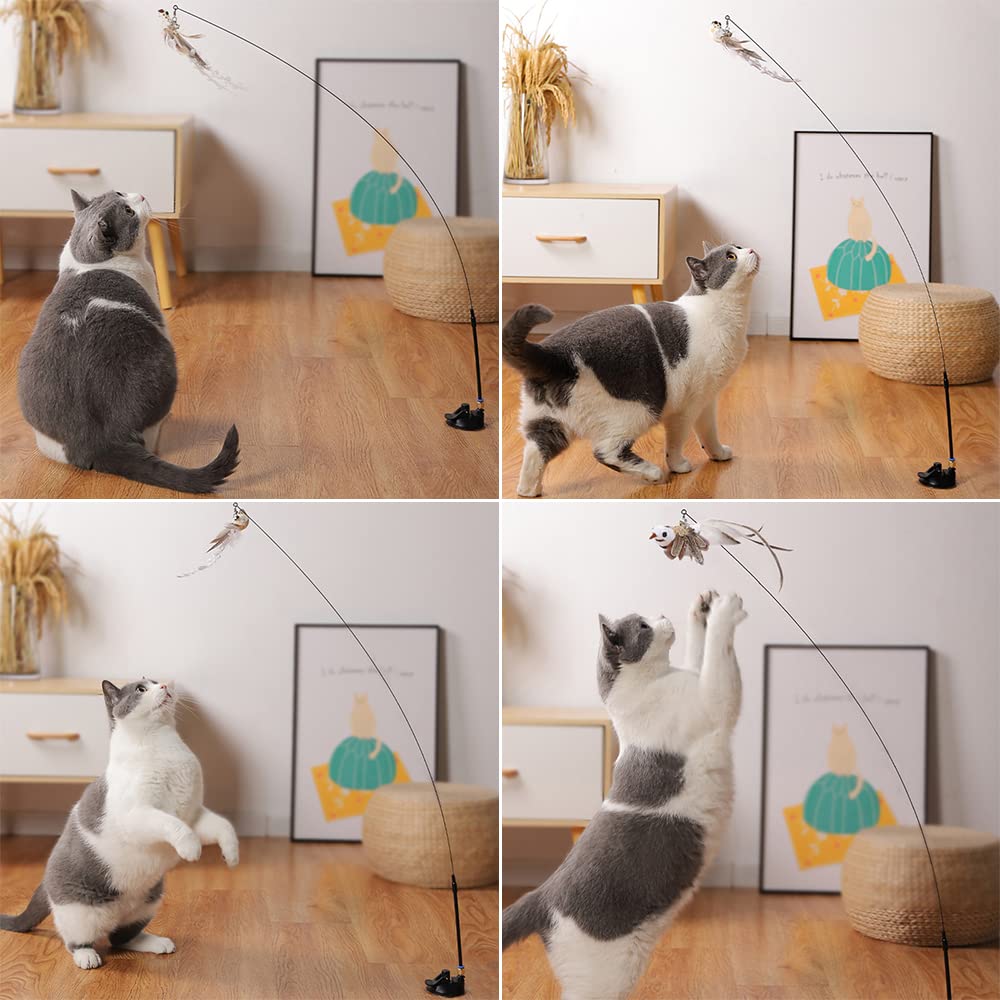 Hands-Free Interactive Bird Simulation Cat Wand Toy